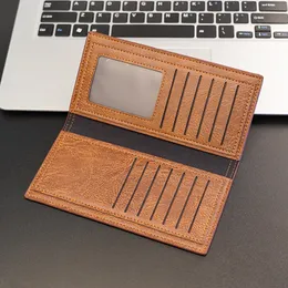 Tillverkare levererar nya mäns plånbok tunn lång retro plånbok ungdomsmode enkel student mjuk pickup väska