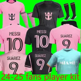 24/25 Maglie MS Fan Men Kids 2024 2025 Thailandia Miamis FC Player Shirts Away Shirts Suarez Soccer Maglie Sergio Jordi Alba Mota Kits