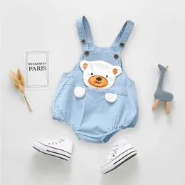 Overalls IENENS Childrens Baby Parachute Jumping Boys and Girls Clothing Pants Denim Shorts Jeans Covering Preschool Set Newborn Trousers d240516