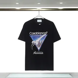 Tennisklubb T-skjorta Mens Designer Casablanca Shirt Camiseta Mode Casual Tees Kleidung Street Size S-3XL Summer White Black Blue Clothing