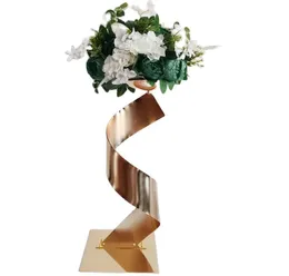 Gold Flower Road Lead Metal Table Centrotavola Event Event Vase Flowers Rack Home Hotel Decoration