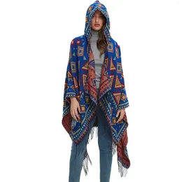 WeHello-Women's Jacquard Tassel Shawl Hooded Cloak European And American Spring Autumn Winter Tourism Foreign Trade