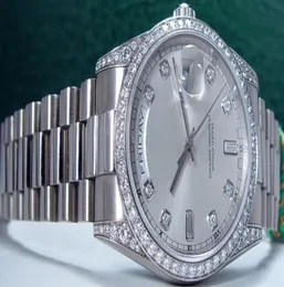 Neue Automatic Watch 36mm Herren 18kt WG Diamond Präsident Silber Dial 118389 MEN039S Armbandwatch2940513