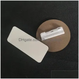 Pins, Brooches Sublimation Blank White Mdf Badge Pins Metal Custom Label Magnet Tranfer Printing Diy Consumable Wholesales Drop Deliv Dhzhn
