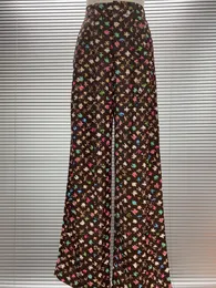 Modedesign 2 Farbweite Hosen Frauen hohe Taille lässige Streetwear All-Match-Hosen