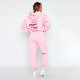 Designer Tracksuits Womens White Hoodies Foxs Two 2 -Piece Set Fashion High Quality Sports Tracksuit långa ärmar