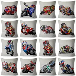 Pillow Cartoon motocicleta case de case de decoração de carro de carro movendo 45 cm