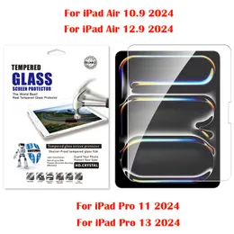 0.3mm 9H 경도 HD 강화 유리 스크린 보호기 iPad 10th Air 10 the 10.9 12.9 Pro 11 13 2024 AIR4 10.2 10.5 9.7 미니 2 3 5 6 테이블 가스 필름 용지 가방 소매 패키지