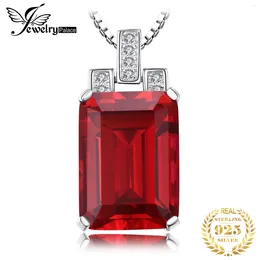 Hängen Jewelrypalace 9CT skapade Red Ruby 925 Sterling Silver Pendant Necklace For Women Engagement Party Jewelry Ingen kedja Ankomst