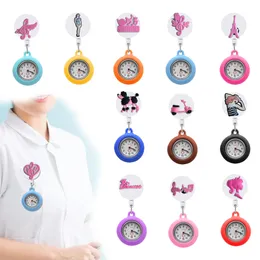 Pocket Uhren Pink 26 Clip-On-Anlauf-Hanging-Krankenschwestern Watch Nurse Brosch-Brosche Pin-on Uhre für Sile Case Drop Lieferung otnhj