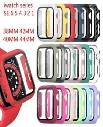 360 Full Cover PC Case 3D Tempered Glass Antiscratch Film Protector для Apple Watch Series SE 6 5 44 мм 40 мм IWATCH 3 2 18208326
