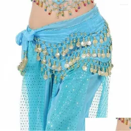 Стадия ношения Таиланд/Индия/Арабские костюмы для живота блестки с кисточкой танцевальный пояс сексуальный женский танцор юбка такого же шарф -шарф шоу Drop Drod