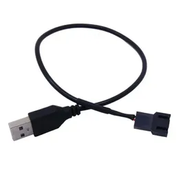 2024 USB till 4PIN/3PIN Datorfläktadapterkabel 5V till 12V Power Cable Connector 3Pin eller 4Pin -fläkt till USB -adapter 30 cm för att ansluta fläktar till USB Power Cable Connector