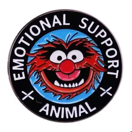 Andra konst och hantverk Muppet Emotional Support Animal Emamel Pins Madges Lapel Brosches Kvinnor Män smycken Tillbehör för gåvor DROP DHMVO