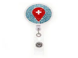 10st röda droppar blod med utdragbar rundformad ID -märke namnhållare för sjuksköterska medicinska tillbehörsmärken med clip7221214