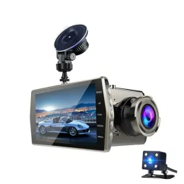 DVRS 2Ch Car DVR Dual Objektiv 1080p Dashcam Fahrvideo -Rekorder 4 Zoll Full HD 170 ° Weitansicht Angle Nachtsicht Gsensor Parken Mon Mon