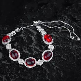 WPB Design Bransoletka damska symulowana krew rubinowa żeńska cyrkon luksusowa biżuteria dar wakacyjna impreza moda 240423