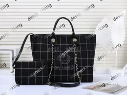 Tasarımcı Çanta Büyük Deauville Tote Plaj Çantaları Lüks Çanta Çantası Dükkanı Seyahat Omuz CC Çantası Kadınlar İnci Dille Moda Çapraz Keybreşim Debriyaj Omen Bag Chanal Çanta