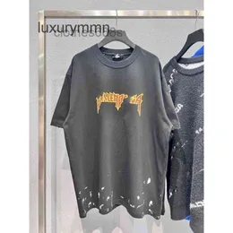 Koszule męskie projektant Ballencigss T Shirt Sweters Wysoka wersja Lightning Letter Splash Printing Heavy Industry nzar