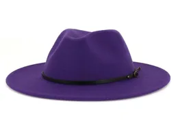 British Style Lady Jazz Hat Men Women Fedora Panama Felt Hat Belt Decor Wide Brim Party Formale Cappello di grandi dimensioni8386884