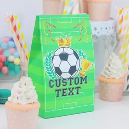 Gift Wrap Soccer Themed Personalized Favor Bags For Kids Birthday Party Treat Boxes Candy Cookies Football Paper Bag
