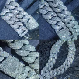 Luxusschmuck 22mm Diamantkette Männer aus Bling Cz Silvergold Rapper Hip Hop Dicke kubanische Verbindung Halskette Geschenk für ihn 240515
