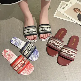 Designer Sandals Women Interlocking Slides Rubber Slippers Ladies Flat Beach Jelly Script Orange Summer Fall Mules Outdoor Waterproof Luxury 007