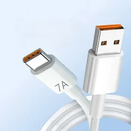 7A 100W USB Type C Super-Fast laddningskabel för Huawei P40 P30 Fast Charing Data Cord för Xiaomi Mi 13 12 Pro OnePlus Realme Poco