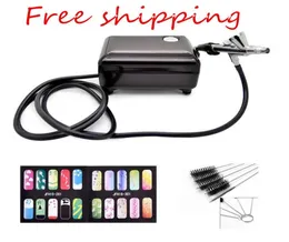 Airbrush Set Kit Pen Body Paint Makeup Spray Gun For Paint With a Brush och 2 Nail Temples For Gift8349263
