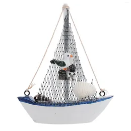 Vase Ocean Toys Sailing Model Mediterranean Ship Decor Wooden Boat Sailboat Statuette Craft Seaside
