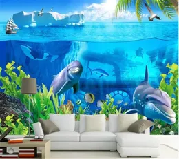 Tapetka Mural niestandardowa tapeta papel de parede morskie lodowe morze zwierzęce świat stereo 3D tv