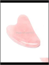 Rose Quartz Jade Guasha Board Strutpe in pietra naturale Pink Strggi cinesi Gua sha per il viso posteriore del corpo Agopuntura Terap9839389