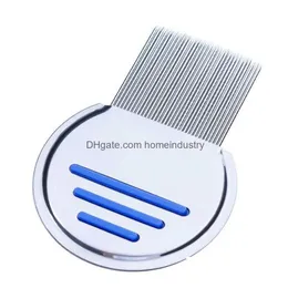 Hair Brushes Stainless Steel Terminator Lice Comb Nit Kids Rid Headlice Super Density Teeth Remove Nits Metal Drop Delivery Products C Dhwkq