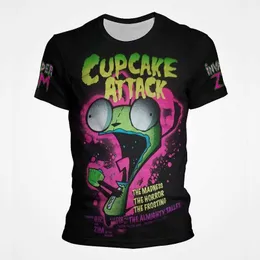 Herr t-shirts tecknad anime invaderar zim t-shirt herr sommar kort hylsa cool 3d tryck rolig dib film topp q240514