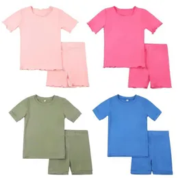 Pyjamas Modal Cotton Summer Childrens Loungewear PJS Geschwister Matching Jungen Mädchen Pajama Set D240515