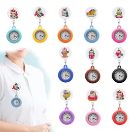 Andra klockor fluorescerande klippficka analog kvarts hängande lapel för kvinnor titta på sjuksköterskor läkare sjuksköterska brosch fob på droppleverans otgea