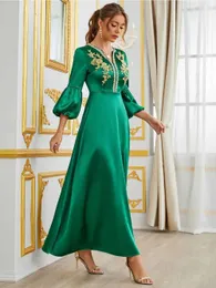 Ethnische Kleidung Satin Jalabiya Cais Muslim Party Frauen Party Aufkleber Kleider Dubai Arabischer Naher Osten Abaya Kleid Ramadan Kleidung Abayas Kaftan T240515