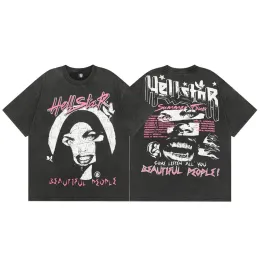 HellStart Shirts Brand Luxury Men Fashion Design Original Hip Hop Cotton Camisetas gráficas de alta qualidade