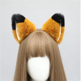 手作りの日本のかわいいロリータぬいぐるみKCキツネの耳帽子耳のアクセサリー猫耳のヘッドバンドAB295