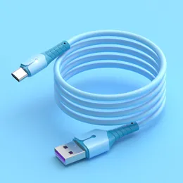 Cabo de dados de lâmpada de fita de silicone líquido para maçã Android tipo C Huawei Xiaomi Phone Super Charging Cable