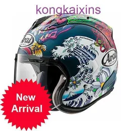 Regy Japan Arai Vz Ram3 4 Sicurezza motociclistica a mezza lente a mezza lente che eseguono quattro stagioni giapponese Dragon Matte Blue S