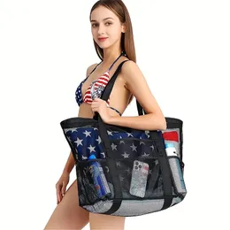 Mesh Beach Bag Sating Bag Oversized Beach Tote Beach Boly Bag Light and Travel Smart Perfect for the Beach for the Sea 240515