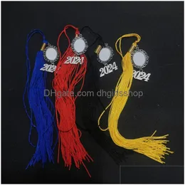 Charms Sublimation Blank 2024 Abschlusshut Quaste Tassel Transfer Druck Verbrauchsmaterialien werkseitig Ablieferung Schmuck Befunde Komponenten DH7EC