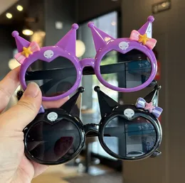 Новые круглые милые детские солнцезащитные очки UV400 для мальчиков девочки малыш милый детский мультфильм солнце
