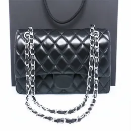 New Top Designe custom luxury brand handbag Women's bag 2024 leather gold chain crossbody 2.55cm black and white pink cattle clip sheepskin shoulder