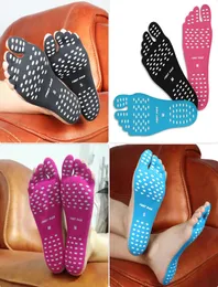 Feet Sticker Foot Stick on Soled Sticky Pads For Feet Antislip Beach Sock Waterproof Insole Feet Protection 4 Size High Quality2159969
