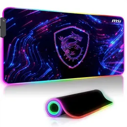 Maus -Pads Handgelenk ruhen MSI RGB MOUSE PAD GAMING Accessoires LED MOUSE BOARD GAMEMACHING MACHING TABELPKABE PC CABERET Tastaturpolster Gummi -Erweiterungspad J.