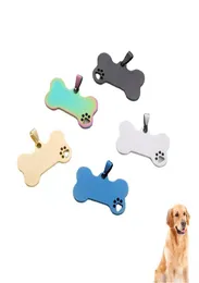 Rostfritt stål hundtagg metall boneshaped pet ID -kort antilost halsband pendants7091833