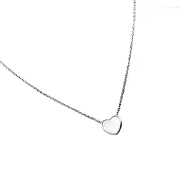 Hängen Spring Qiaoer 925 Sterling Silver Necklace Simple Fine Chain Heart Shaped Pendant Fashion Versatile Boutique Jewelry