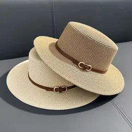 Straw Straw Summer Women Beach Hat Female Casual Panama Lady Brand Brim Bowknot Cap Girls Sun 240515